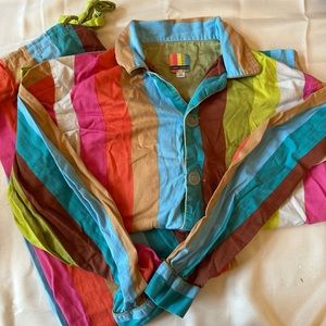 Tepper Jackson striped pajama set size M pants and long sleeved top